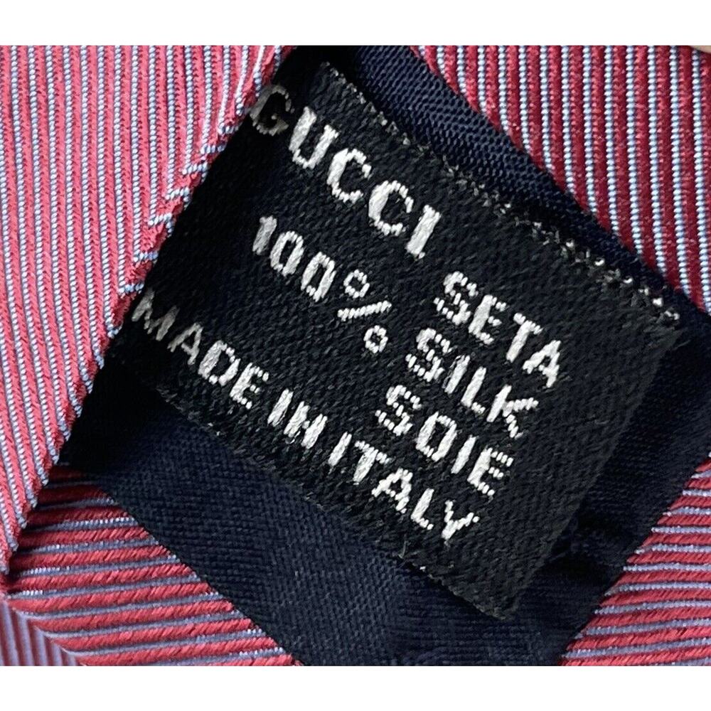Gucci Men's Lavender & Pink Woven Texture Silk Tie Made in Italy EUC - Picture 6 of 10